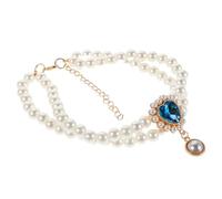 BESPORTBLE Collier pour Chien avec Perles Double Couche Blanc en Plastique et Métal, Léger et Confortable, Style Princesse Élégant pour Mariages et Fêtes d'animaux