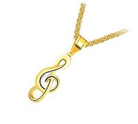 BESPORTBLE Collier Pour Homme Avec Pendentif Symbole Musical Chaîne De Cou Style Hip-hop Bijoux Délicats