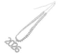 BESPORTBLE Collier Ras du Cou Argenté à Chaîne Cubaine Courte avec Pendentif Brillant 2026 Étincelant Bijou Hip-Hop Bling-Bling pour Femmes Soirée Mariage et Nouvel An