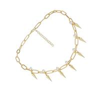 BESPORTBLE Collier Ras du Cou Créatif en Acier Inoxydable Doré Pendentif Conique et Perle, Bijou Délicat pour Femme, Finition Soignée, Usage Quotidien et Anniversaire