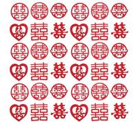 BESPORTBLE Confettis Mariage Chinois 120 Pièces 5 Cm Décorations Dispersées Double Caractère XI Non-tissé pour Décoration Table Fête Mariage pour Salle et Invités Style Style Aléatoire