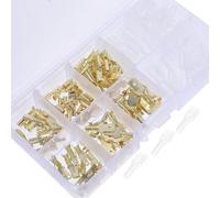 BESPORTBLE Connecteurs à Sertir Mâles et Femelles 135 Pièces Cosses à Fourche Isolées en Acier Plaqué Cuivre Taille 28/48/63 MM Kit Complet pour Câblage Électrique Automobile et