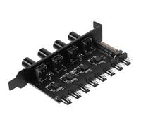 BESPORTBLE Contrôleur Ventilateur PC 8 Canaux 4 Boutons de Réglage, Hub de Refroidissement pour Ventilateurs 3pin/4pin, Interface D’alimentation, Régulateur Vitesse Variable Silencieux