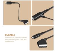 BESPORTBLE Convertisseur Scart vers interface vidéo avec mise à l'échelle vidéo et audio câble plug and play adaptateur vidéo audio pour TV DVD VHS STB