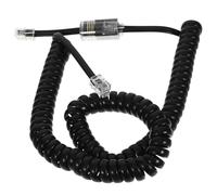 BESPORTBLE Cordon Téléphonique Fixe Anti-Nœuds 4P4C Rj9/Rj10/Rj22 Noir Lot 2 Pièces Comprenant Cordon Spiralé Extensible 15 M Connecteur Rotatif Pratique Compatible Lignes Fixes Démêleur