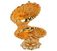 BESPORTBLE Coupe à Fruits sur Pied Dorée en Alliage de Zinc Petit Plateau Décoratif de Coquillage Corbeille D’Entrée Élégante pour Table et Salle à Manger Plateau à Apéritif Ventilé pour