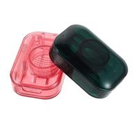 BESPORTBLE Coupe-comprimés Portable pour Remède Animaux, 2 Pièces Rose et Vert, Pilulier Léger avec Séparateur Précis et Broyeur Intégré, Outil Pratique pour Administration Facile