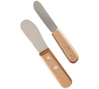 BESPORTBLE Coupe-Fromage Mini 75 CM en Acier Inoxydable Manche en Bois Spatule à Beurre et Racloir à Confiture Outil Cuisine Compact pour Tartiner et Trancher le Fromage à Domicile