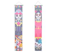 BESPORTBLE Couplets Effet Décoratif et Original Réutilisables en Polyester de Porte D'halloween Unique Décoration Extérieure Porche du Jour des Morts