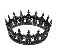 BESPORTBLE Couronne Baroque Alliage Diadème De Mariée Cristal Noir Accessoire Pour Halloween Et Fêtes à Thème