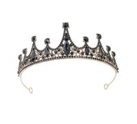 BESPORTBLE Couronne Baroque Noire en Alliage Léger et Structure Fine, Accessoire Capillaire Élégant pour Mariage et Occasions Spéciales
