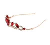 BESPORTBLE Couronne de Mariée Cœur en Métal et Cristaux, Rouge, Luxe | Coiffe Légère, Finition Scintillante, pour Mariage et Fête, Style Royale, Pensée pour Femme Mariée