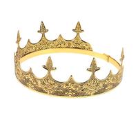 BESPORTBLE Couronne du roi pour hommes couronne pour homme adulte hommes de la ne costume de ne pour ne d'anniversaire pour homme accessoires médiévaux Métal Golden
