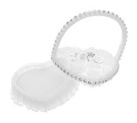 BESPORTBLE Coussin Porte-alliances Forme Cœur Mini Taille en Tissu Blanc, Coussin Annulaire Polyvalent pour Cérémonie Mariage, Porteur D'alliances Et Demande en Mariage, Accessoire Léger Et Décoratif