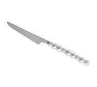 BESPORTBLE Couverts à Dessert Réutilisables en Acier Inoxydable Manche en Perle, Vaisselle Occidentale Élégante Maison, Ensemble 3 Pièces Cuillère, Fourchette et Couteau, pour Repas