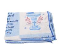 BESPORTBLE Couverture de Baptême pour Garçon en Flanelle Polaire Bleue | Présent Religieux, Broderie Texte de Prière, pour Photos de Baptême et Berceau
