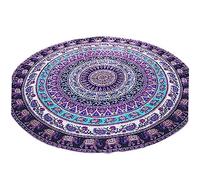 BESPORTBLE Couverture De Plage Ronde Mandala Serviette Ultra Douce pour 2 Couples Serviette De Plage Design Tendance pour La Détente en Extérieur Couleur Aléatoire