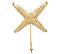 BESPORTBLE Crochet Mural en Laiton Forme Étoile de Mer, Patère Décorative Nautique pour Salle de Bain, Salon, la Cuisine, Porte-serviettes Créatif et Crochet Porte-manteaux Multifonction,