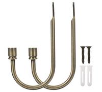 BESPORTBLE Crochet Mural en Métal Forme U pour Rideaux Embrasses Simples Vintage Couleur Vert Antique Lot de 1 Paire Multi-Usages pour Accrocher Rideaux et Vêtements Accessoire Décoratif