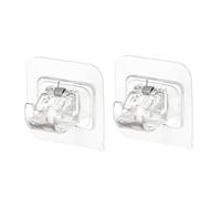 BESPORTBLE Crochets Adhésifs Transparents pour Tringle à Rideau Extensible, Clips Abs Auto-adhésifs sans Perçage, Lot De 2, Fixation Rapide pour Supports De Rideaux, Usage Maison Et Salle De Bain