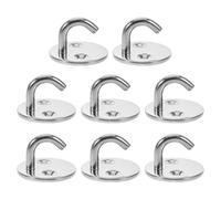 BESPORTBLE Crochets de Bateau en Acier Inoxydable Marine 8pcs Plaque à Œillet Ronde, Base Plate et Crochet Ouvert, Montage Stable pour Yachts et Kayaks en Environnements Marins