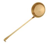 BESPORTBLE Cuillère à Frire Antiadhésive en Acier Inoxydable 304 Manche Long Ergonomique Moule à Petits Pains Rond Doré Ustensile Cuisine pour Friture Sécurisée et Préparation de Bunuelos