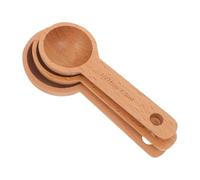 BESPORTBLE Cuillères Doseuses en Bois pour Café Moulu et Thé en Vrac, Ensemble de 3 Pièces Différentes Capacités, Finition Lisse, Adaptées Cuisine et Conservation