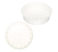 BESPORTBLE Cuiseur Vapeur Plastique Blanc 2 Pièces pour Cuisson Uniforme de Riz et Patates Douces Accessoire Cuisine Léger et Rond