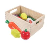 BESPORTBLE Cuisine Garçon Fille Bois Légumes à Couper Simulés Jeu Dimitation Montessori Accessoires Cuisine Garçon Fille pour Développement Cognitif et Social