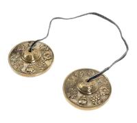 BESPORTBLE Cymbale Clochette en Cuivre Pur Instrument de Percussion à Main pour Yoga et Contemplation Petite Taille Portable Motifs Traditionnels Accessoires Zen Bouddhistes Purification