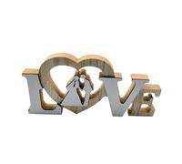 BESPORTBLE Décoration Artisanale en Bois Love Mariage Parure de Mariage Double Couche Sculptée Ornement Lettre Décoratif pour Centre de Table Saint-Valentin Accessoire Photo Décoration