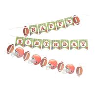 BESPORTBLE Décoration d'Anniversaire Rugby 2 Pièces Bannière Suspendue et Accessoires Photo Thème Football Américain Fête Finale du Championnat