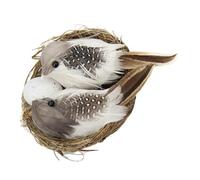 BESPORTBLE Décoration De Nid D'oiseau Simulée Petites Figurines d'oiseaux Fausses Figurines d'oiseaux Nid D'hirondelle Rustique Modèles d'animaux Réalistes Oiseaux Simulés Pigeon Nids Mousse