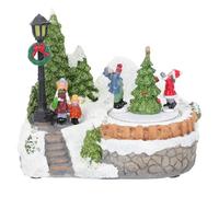 BESPORTBLE Décoration de Noël LED Maison Lumineuse Musique Résine Colorée Lumières Multicolores Ornement de Maison de Noël pour Bureau et Intérieur Accessoire Festif