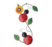 BESPORTBLE Décoration Murale en Fer Rouge Suspendue, Robuste et Design Impressionnant de Bêtes à Bon Dieu pour Intérieur et Jardin D'enfants