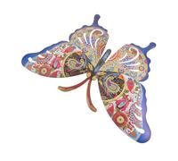 BESPORTBLE Décoration Murale Extérieure En Métal, Motif Bleu Floral, à Suspendre Jardin Et Salon, Sculpture Décorative Résistante, Pour Décoration Murale Artistique