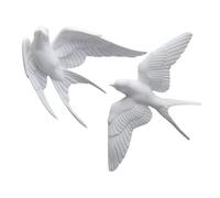 BESPORTBLE Décoration Murale Oiseaux 3d en Résine Blanc Modèle D'oiseau Hirondelle Réaliste Facile à Accrocher pour Espace de Vie Moderne Rustique 2 Pièces