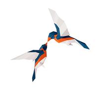 BESPORTBLE Décoration Murale Origami Oiseaux En Papier 3D - Sculpture Artisanale Élégante Pour Maison - Bureau Et Événements Accessoire Décoratif Unique Et Coloré