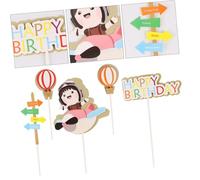 BESPORTBLE Décorations pour Gâteaux D’Anniversaire en Papier Écologique 25 Pièces Pics à Gâteaux Motif Pilote Rose Double Couche pour Fêtes et Anniversaires