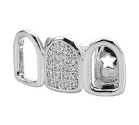 BESPORTBLE Dents Hip Hop Zirconium Argenté Accessoires de Mode pour Hommes Fête et Cosplay Style Unique pour Artistes et Rappeurs
