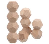 BESPORTBLE Dés en Bois Brut Surface Écrivable Lot de 10 à 12 Faces, Vierges et Non Peints, pour Loisirs Créatifs et Jeux de Société pour Artisanat et École