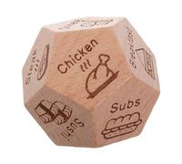 BESPORTBLE Dés en Bois pour Décider des Repas - Original pour Dîner en Boîte Présent 2 Dés Alimentaires Ludiques Anniversaire et Soirée Romantique