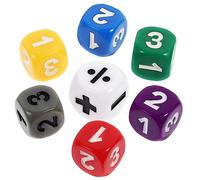 BESPORTBLE Dés Mathématiques Éducatifs pour Garçon et Filles Lot de 7 Accessoires de Jeu Outil d'apprentissage Résistants aux Chutes pour Enseigner Les Mathématiques
