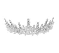 BESPORTBLE Diadème Couronne Argentée en Cristal Étincelant, Mini Bandeau Léger pour Mariage, Tiare de Princesse, Accessoire Cheveux Cérémonie, Fête et Mariée