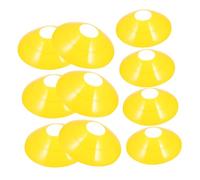 BESPORTBLE Disques Entraînement Football PE Durables Jaunes avec Filet Cônes de Sport Stables et Colorés pour Entraînement Football Jeux et Coordination
