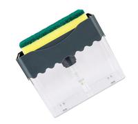 BESPORTBLE Distributeur de Savonnette Liquide à Pression Automatique pour Vaisselle, Boîte Porte-Éponge Intégrée, Capacité Grosse, Plastique ABS Gris Foncé, Usage la Cuisine Domestique et