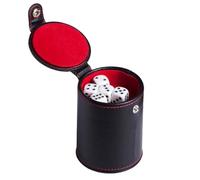 BESPORTBLE Double-Layer Dice Cup Set Cuir PU pour Jeu de Société Récipient pour Dés Pratique avec Dés pour Ktv Bar et Loisirs Famille