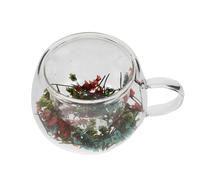 BESPORTBLE Double Layer Glass Mug With Handle Insulated Floral Cup With Preserved Flower Versatile Borosilicate Tea Wine Beer Cup For Outdoor And Daily Use