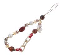 BESPORTBLE Dragonne de Téléphone à Perles Colorées Rouge en Ccb et Cristal, Corde Décorative Résistante la Casse pour Clés et Paquet à Dos, pour L'école Voyages