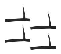 BESPORTBLE Dragonnes pour Ski Élastiques Réglables 2 Paires 10 Pouces Noir Sangles Anti-Perte pour Sports D’Hiver Accessoires de Ski Polyvalents Snowboard et Activités Plein Air